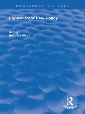 cover image of English Poor Law Policy